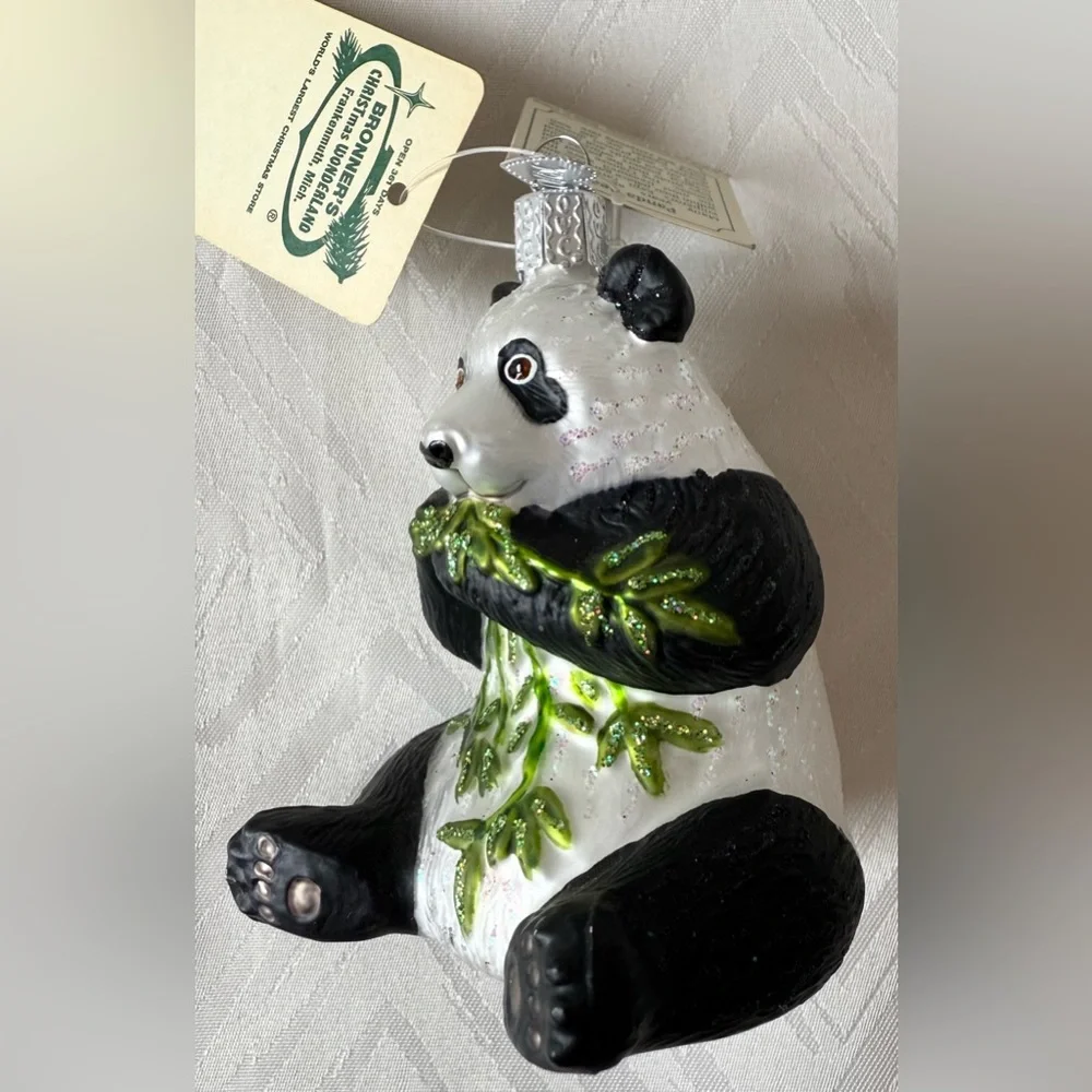 VTG Old World Christmas 2003 Panda Bear Christmas Holiday Ornament New
